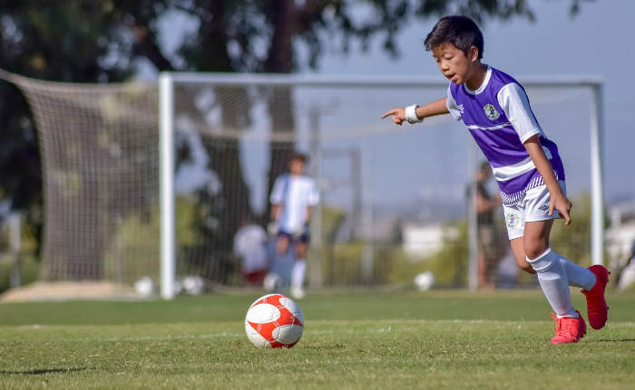 Kids playing soccer
